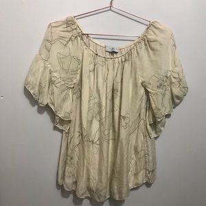 Cream colored silk like top
